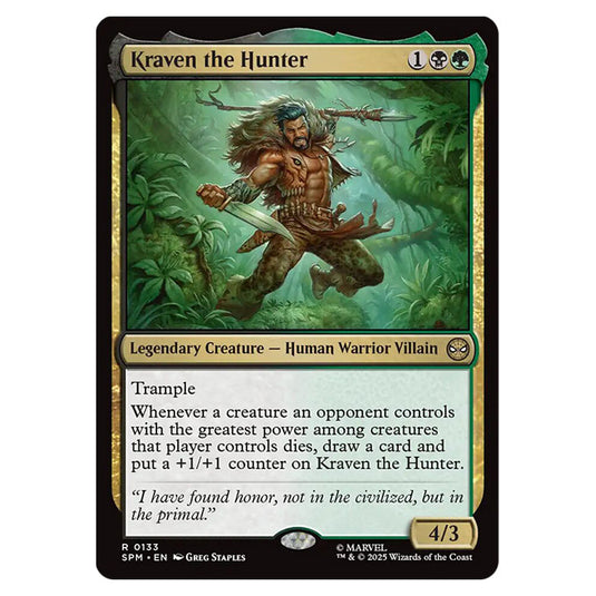Kraven the Hunter 0133 card from the Magic The Gathering set Marvel's Spider-Man