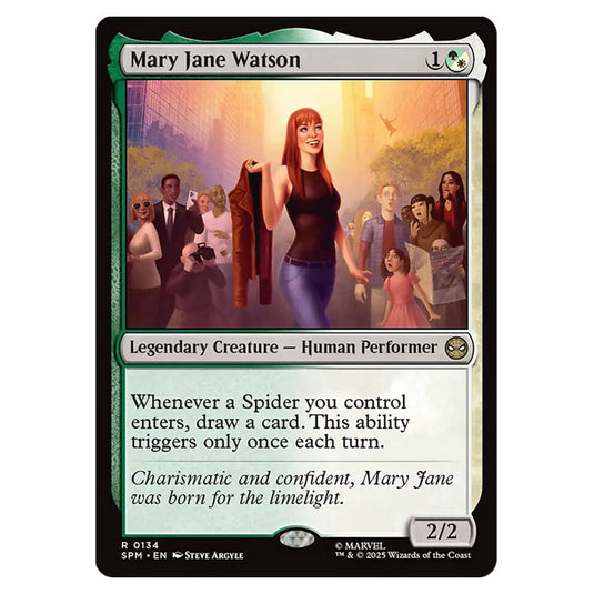 Mary Jane Watson 0134 card from the Magic The Gathering set Marvel's Spider-Man