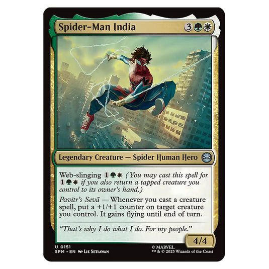 Spider-Man India 0151 card from the Magic The Gathering set Marvel's Spider-Man