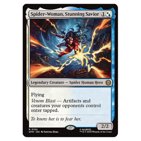 Spider-Woman, Stunning Savior 0152 card from the Magic The Gathering set Marvel's Spider-Man