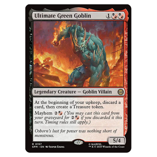 Ultimate Green Goblin 0157 card from the Magic The Gathering set Marvel's Spider-Man