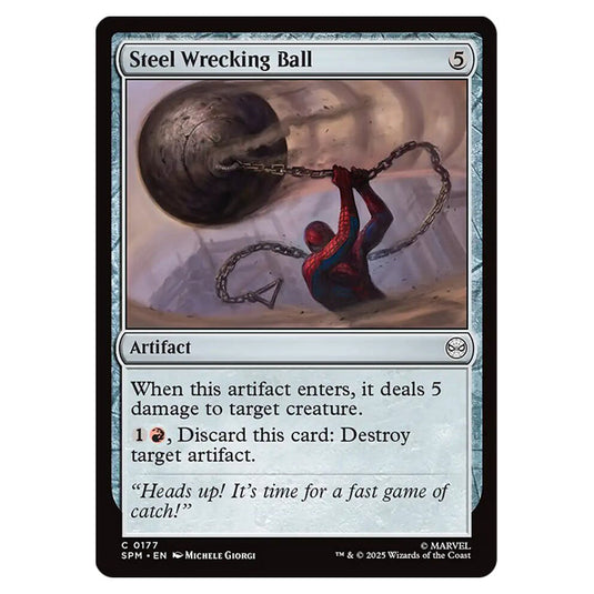 Steel Wrecking Ball 0177 card from the Magic The Gathering set Marvel's Spider-Man