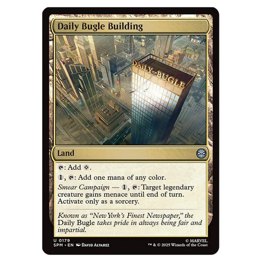 Daily Bugle Building 0179 card from the Magic The Gathering set Marvel's Spider-Man
