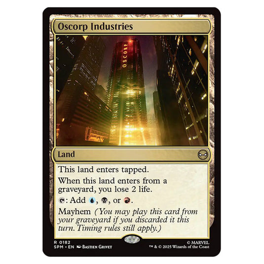 Oscorp Industries 0182 card from the Magic The Gathering set Marvel's Spider-Man