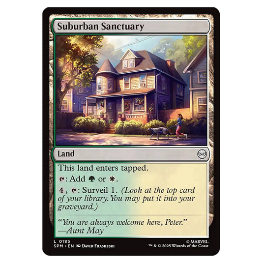 Suburban Sanctuary 0185 card from the Magic The Gathering set Marvel's Spider-Man