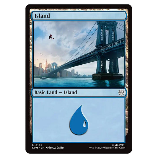 Island 0195 card from the Magic The Gathering set Marvel's Spider-Man