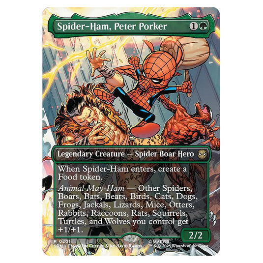 Spider-Ham, Peter Porker 0201 card from the Magic The Gathering set Marvel's Spider-Man