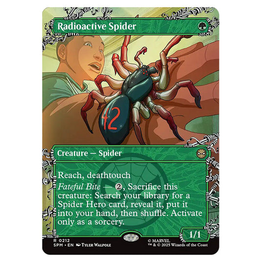Radioactive Spider 0212 card from the Magic The Gathering set Marvel's Spider-Man