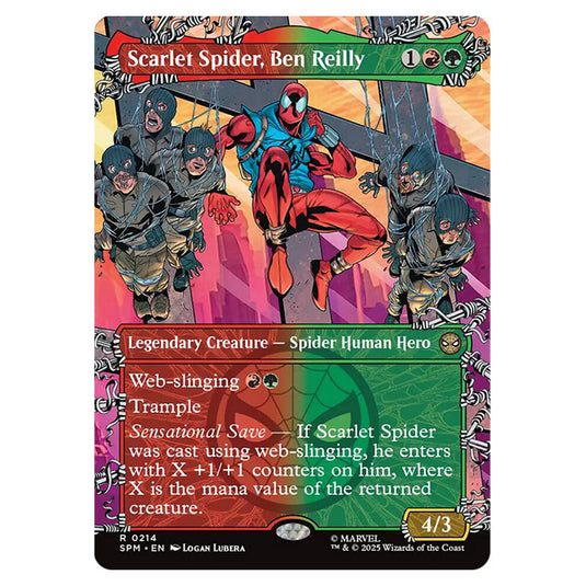 Scarlet Spider, Ben Reilly 0214 card from the Magic The Gathering set Marvel's Spider-Man
