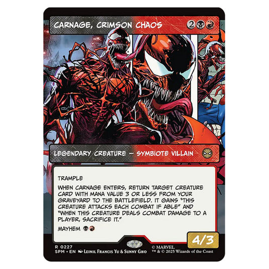 Carnage, Crimson Chaos 0227 card from the Magic The Gathering set Marvel's Spider-Man