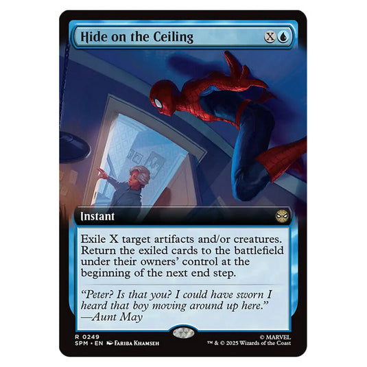 Hide on the Ceiling 0249 card from the Magic The Gathering set Marvel's Spider-Man