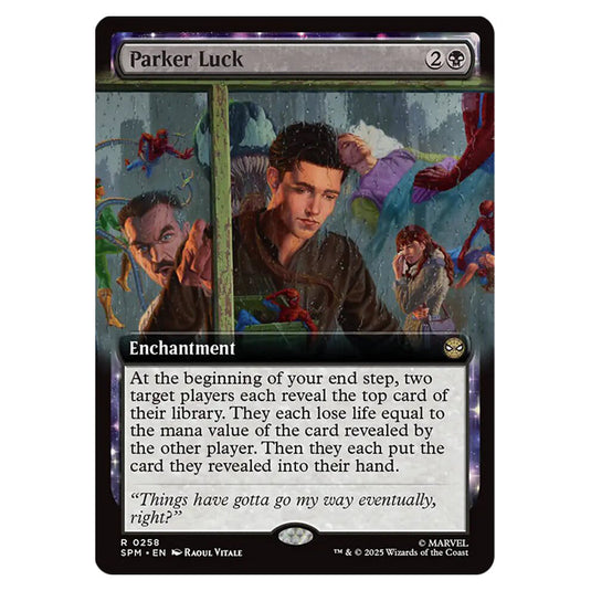 Parker Luck 0258 card from the Magic The Gathering set Marvel's Spider-Man