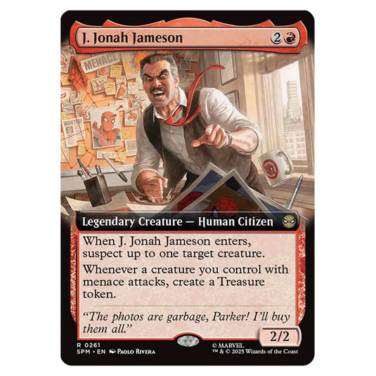 J. Jonah Jameson 0261 card from the Magic The Gathering set Marvel's Spider-Man