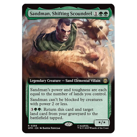 Sandman, Shifting Scoundrel 0266 card from the Magic The Gathering set Marvel's Spider-Man