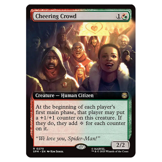 Cheering Crowd 0270 card from the Magic The Gathering set Marvel's Spider-Man