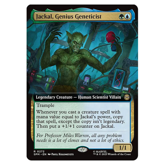Jackal, Genius Geneticist 0272 card from the Magic The Gathering set Marvel's Spider-Man