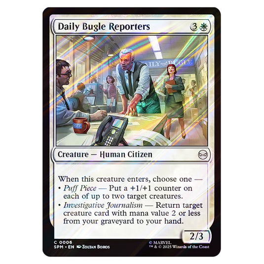 Daily Bugle Reporters 0006 card from the Magic The Gathering set Marvel's Spider-Man
