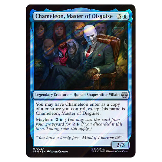 Chameleon, Master of Disguise 0027 card from the Magic The Gathering set Marvel's Spider-Man