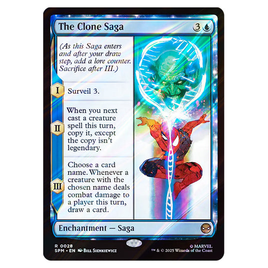 The Clone Saga 0028 card from the Magic The Gathering set Marvel's Spider-Man