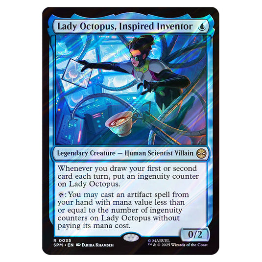Lady Octopus, Inspired Inventor 0035 card from the Magic The Gathering set Marvel's Spider-Man