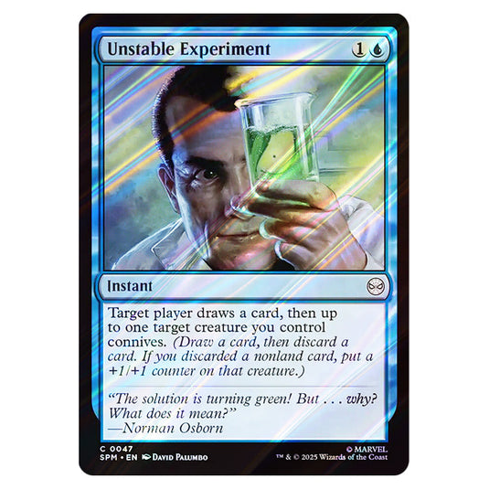Unstable Experiment 0047 card from the Magic The Gathering set Marvel's Spider-Man