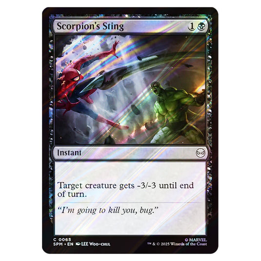 Scorpion's Sting 0065 card from the Magic The Gathering set Marvel's Spider-Man