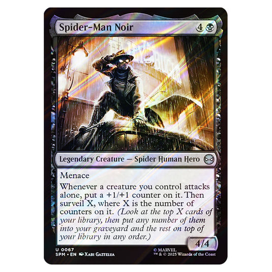 Spider-Man Noir 0067 card from the Magic The Gathering set Marvel's Spider-Man