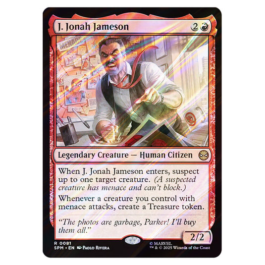 J. Jonah Jameson 0081 card from the Magic The Gathering set Marvel's Spider-Man
