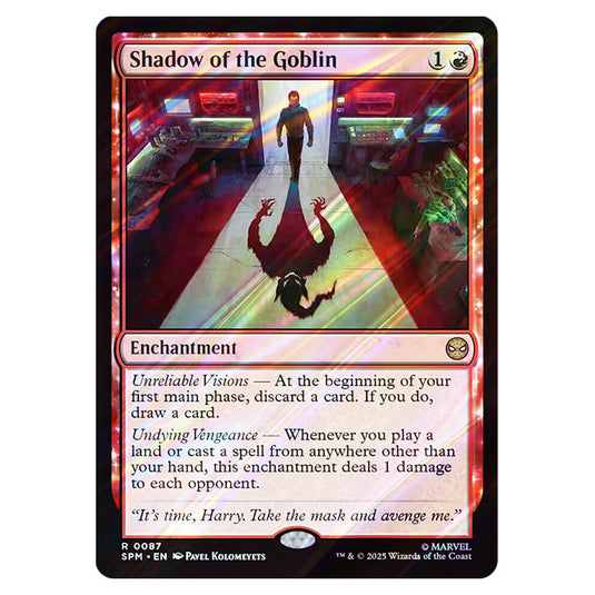 Shadow of the Goblin 0087 card from the Magic The Gathering set Marvel's Spider-Man