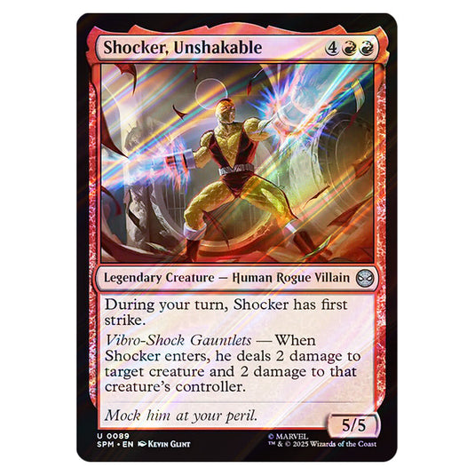 Shocker, Unshakable 0089 card from the Magic The Gathering set Marvel's Spider-Man