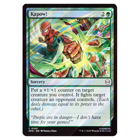 Kapow! 0103 card from the Magic The Gathering set Marvel's Spider-Man