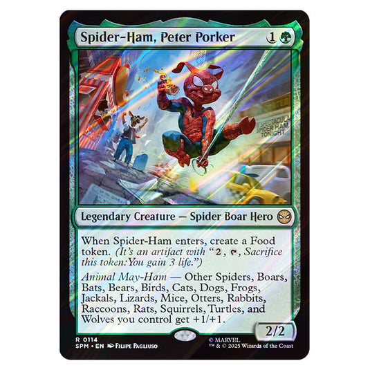 Spider-Ham, Peter Porker 0114 card from the Magic The Gathering set Marvel's Spider-Man