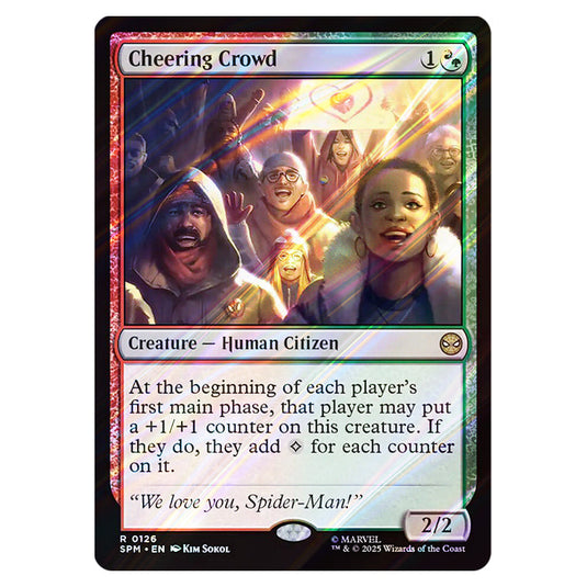 Cheering Crowd 0126 card from the Magic The Gathering set Marvel's Spider-Man