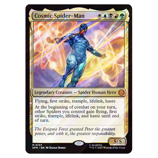 Cosmic Spider-Man 0127 card from the Magic The Gathering set Marvel's Spider-Man