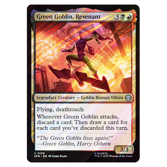 Green Goblin, Revenant 0130 card from the Magic The Gathering set Marvel's Spider-Man