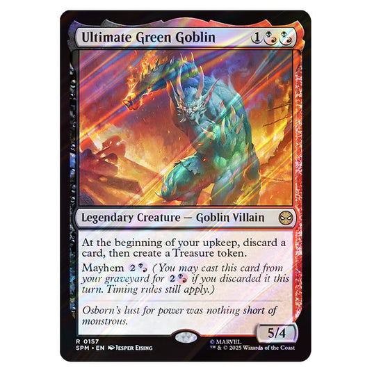 Ultimate Green Goblin 0157 card from the Magic The Gathering set Marvel's Spider-Man