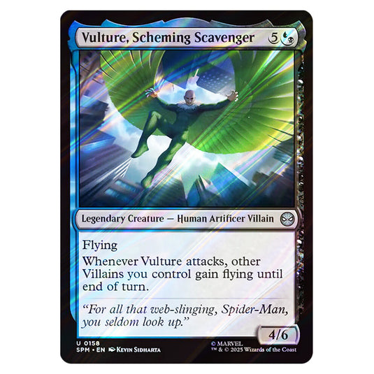 Vulture, Scheming Scavenger 0158 card from the Magic The Gathering set Marvel's Spider-Man