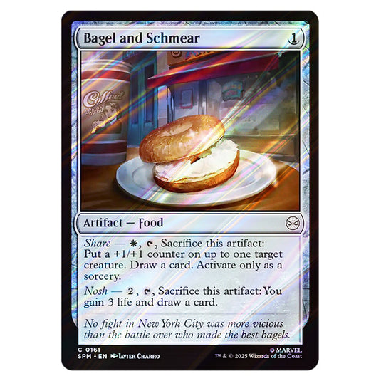 Bagel and Schmear 0161 card from the Magic The Gathering set Marvel's Spider-Man