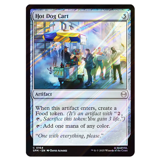 Hot Dog Cart 0164 card from the Magic The Gathering set Marvel's Spider-Man