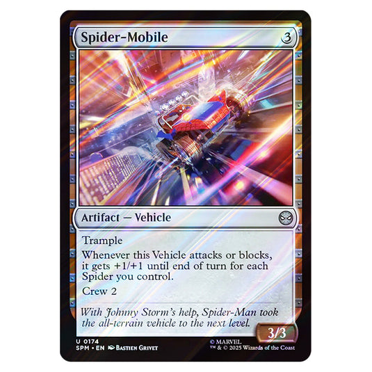 Spider-Mobile 0174 card from the Magic The Gathering set Marvel's Spider-Man