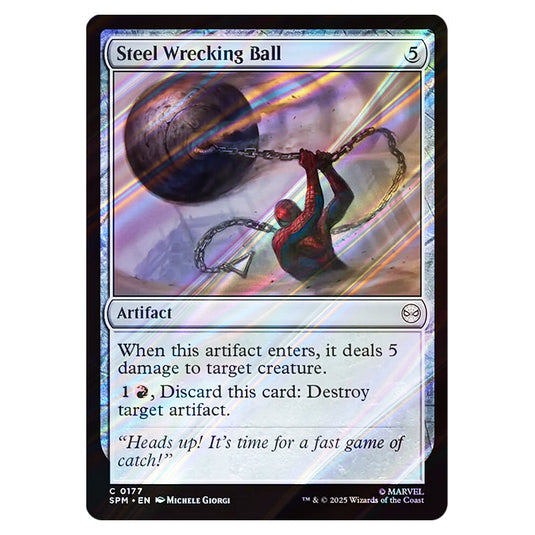 Steel Wrecking Ball 0177 card from the Magic The Gathering set Marvel's Spider-Man