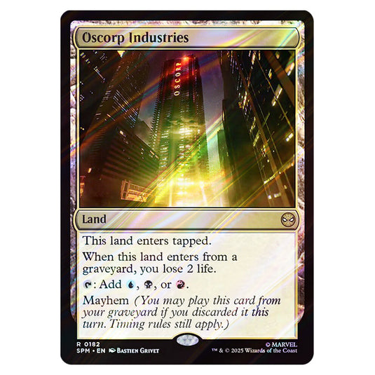 Oscorp Industries 0182 card from the Magic The Gathering set Marvel's Spider-Man