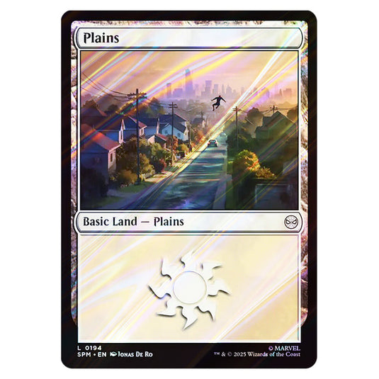 Plains 0194 card from the Magic The Gathering set Marvel's Spider-Man