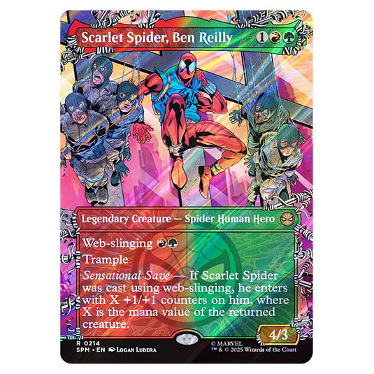 Scarlet Spider, Ben Reilly 0214 card from the Magic The Gathering set Marvel's Spider-Man