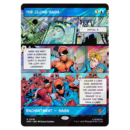 The Clone Saga 0219 card from the Magic The Gathering set Marvel's Spider-Man