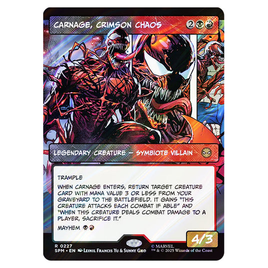 Carnage, Crimson Chaos 0227 card from the Magic The Gathering set Marvel's Spider-Man