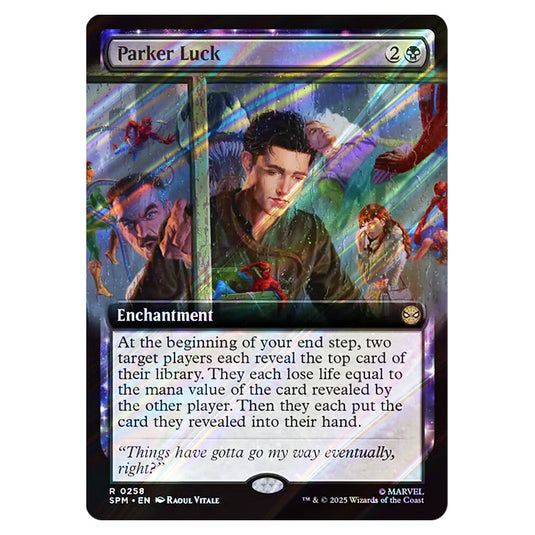 Parker Luck 0258 card from the Magic The Gathering set Marvel's Spider-Man