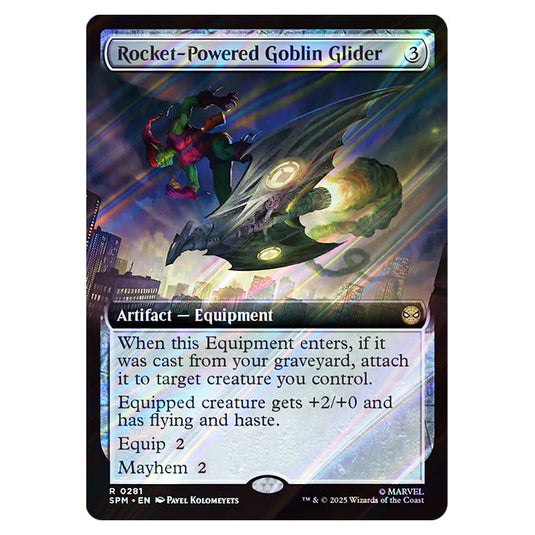 Rocket-Powered Goblin Glider 0281 card from the Magic The Gathering set Marvel's Spider-Man