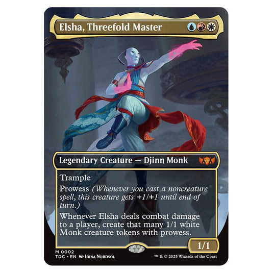 Elsha, Threefold Master 0002 card from the Magic The Gathering set Tarkir: Dragonstorm Commander