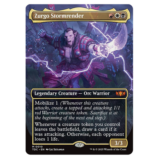 Zurgo Stormrender 0010 card from the Magic The Gathering set Tarkir: Dragonstorm Commander